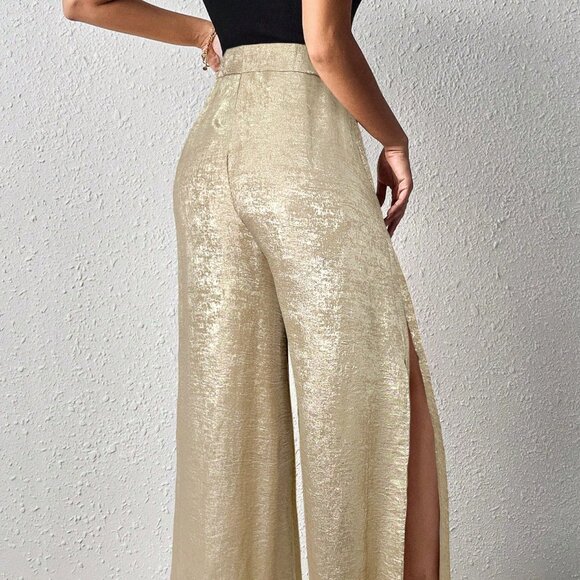 Gold Casual Women's Split-Hem Business Office Pants - Picture 2 of 6